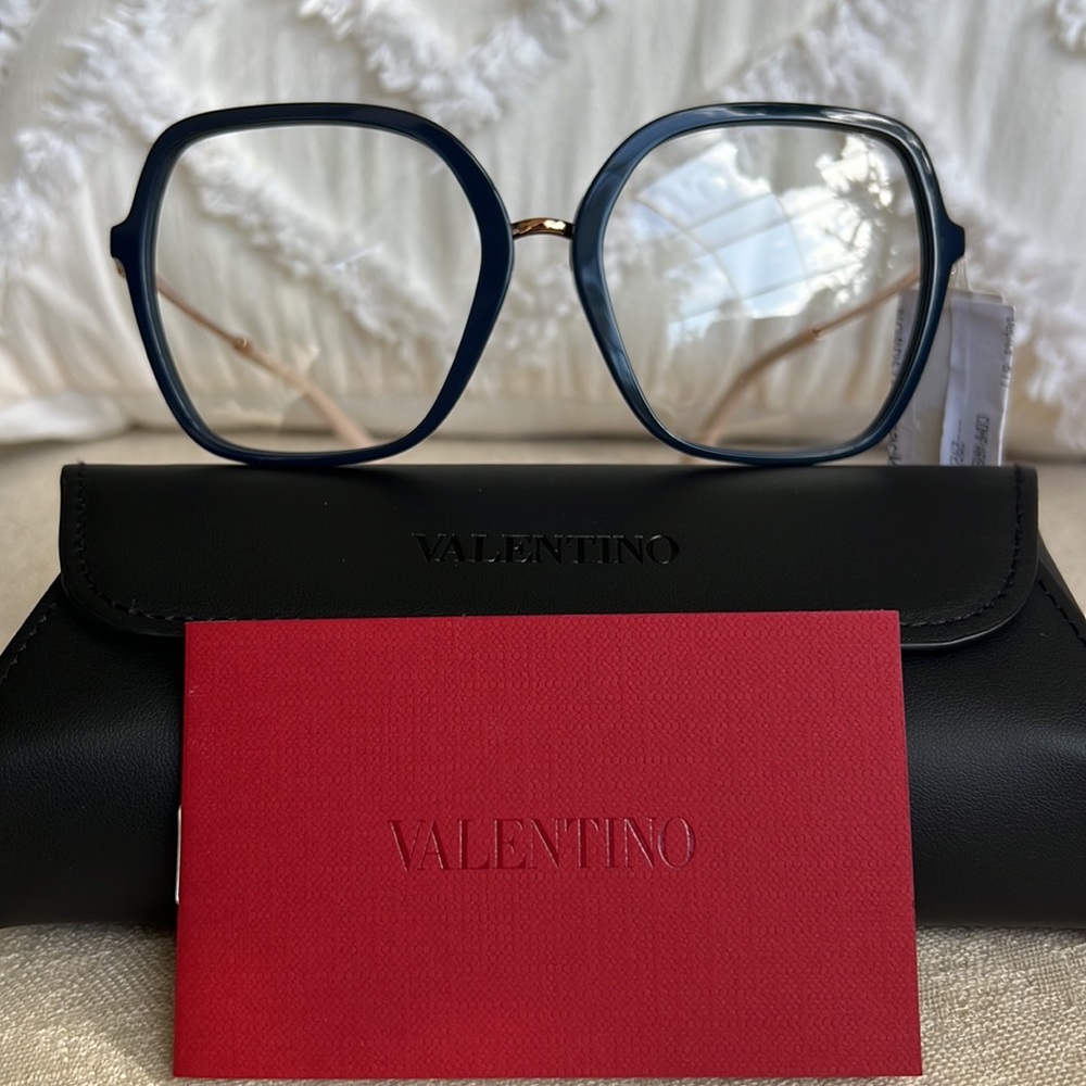 VALENTINO GARAVANI 57mm  CLEAR ROCKSTUD square glasses frames